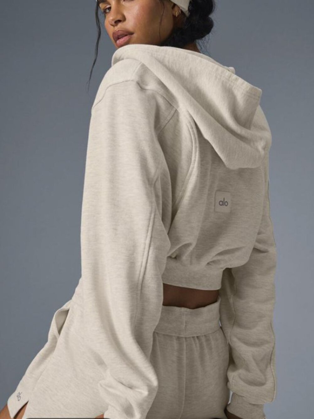 ALO Sweet Escape Cropped Jacket Oatmeal Heather